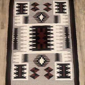 Authentic Native American Navajo hand woven wool rug 33x23 by Ethel Yazzie